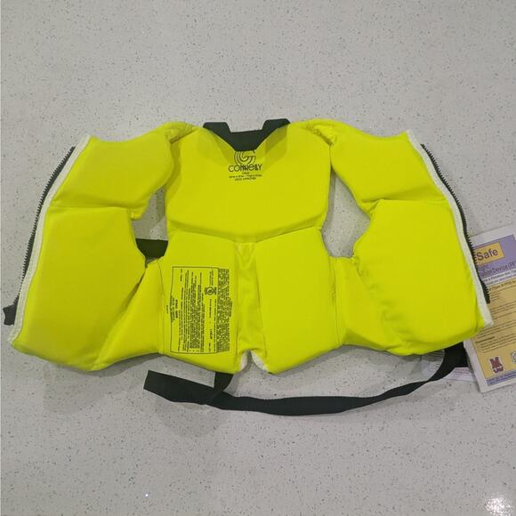 Connelly Child V-Back Life Jacket Neon Yellow Safety Swim Summer Pool Travel - Picture 3 of 4